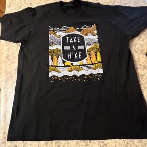 Black Graphic T-Shirt with 'Take a Hike' Design
